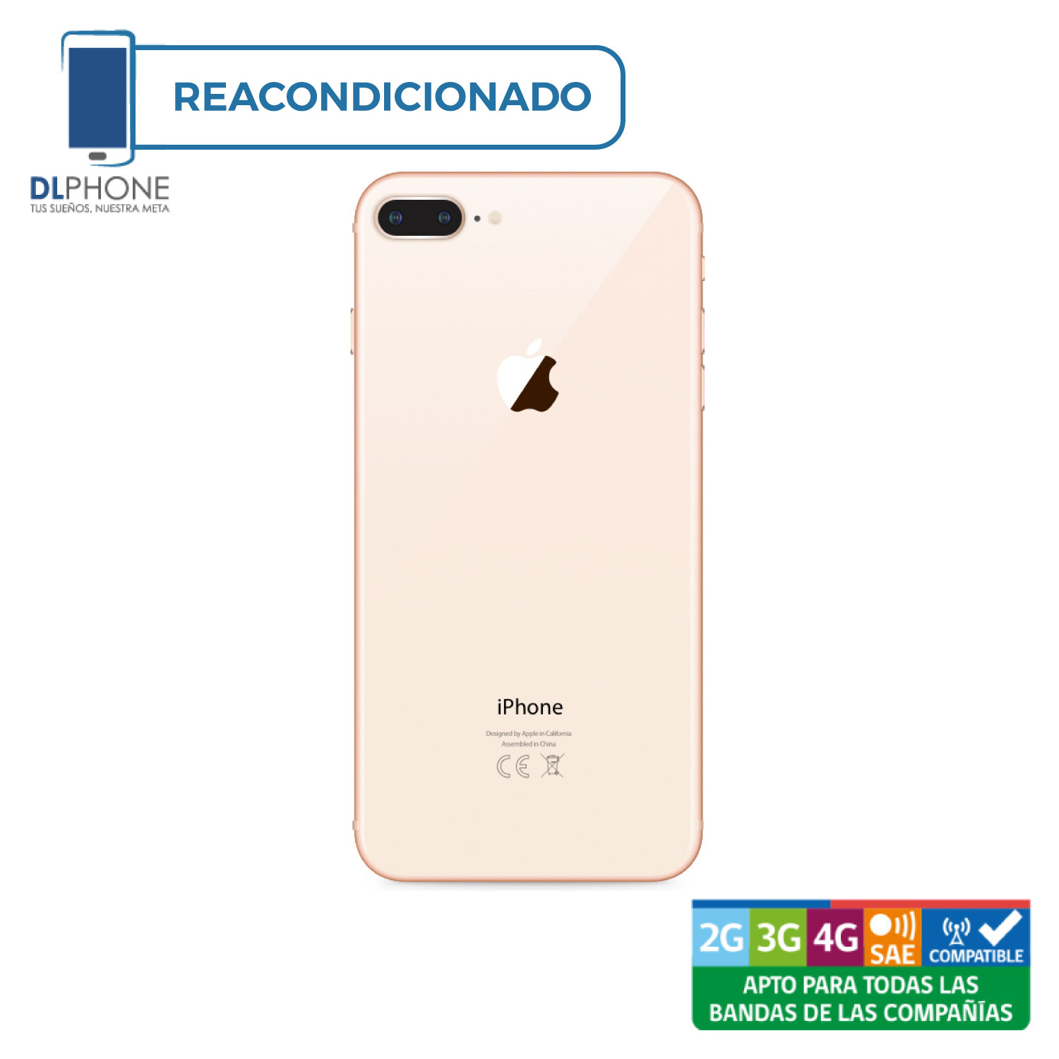 iPhone 8 Plus 256GB Dorado Reacondicionado