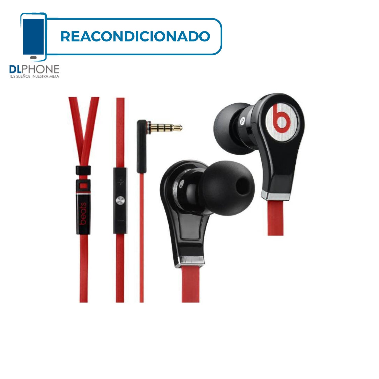 Beats tour 1 Generación Negro/Rojo/Plata Reacondicionado