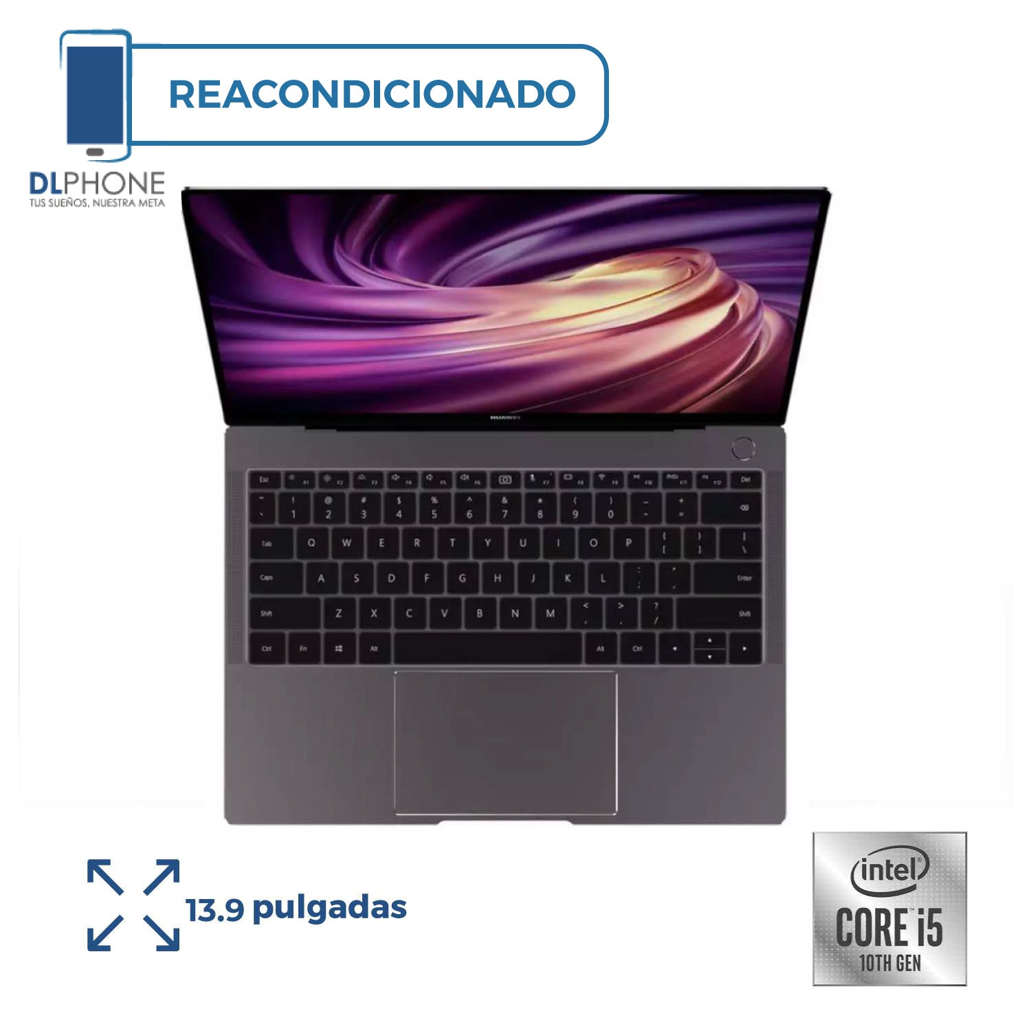 Huawei MateBook X/512GB/16GB RAM/Intel i5/10th Gen/Plata Reacondicionado