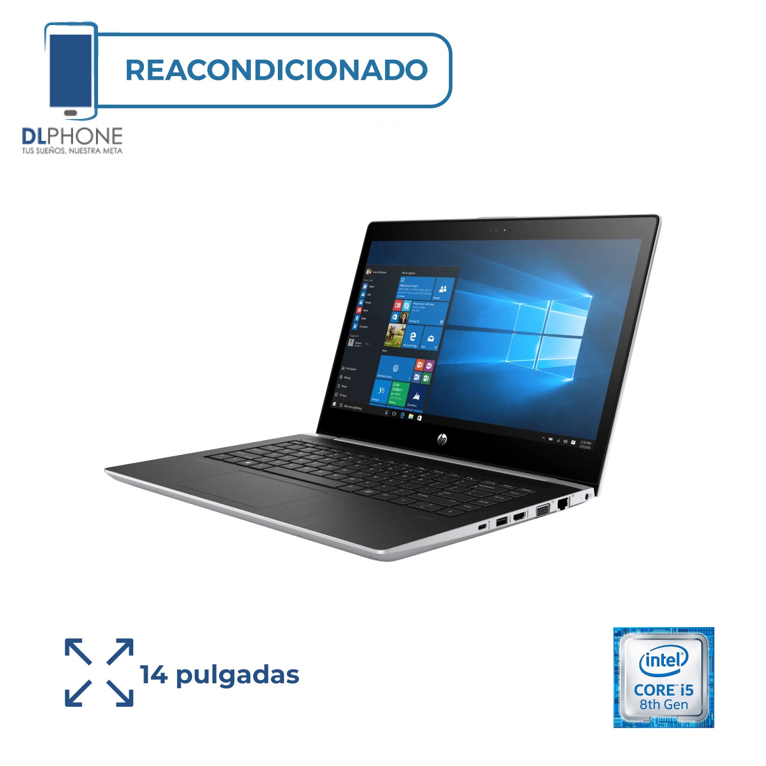 HP ProBook 440 G5/256GB/8GB Ram/Intel Core I5/8th Gen/Plata Reacondicionado